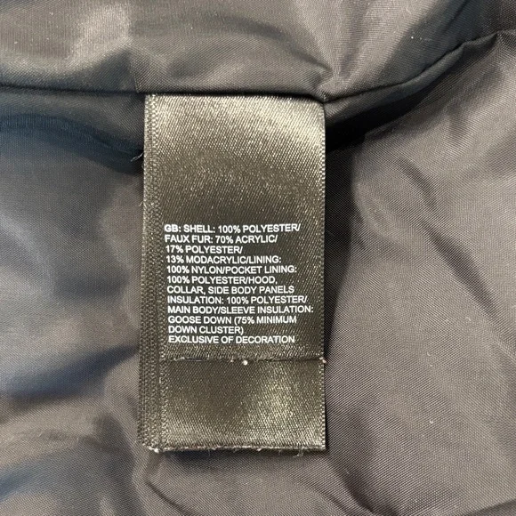 North Face Gotham Black Down Puffer Jacket With Faux Fur Hood Size XS - Picture 15 of 16